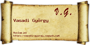 Vasadi György névjegykártya